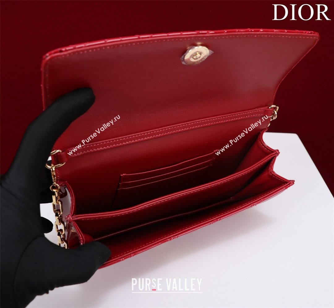 Dior My Dior Mini Bag in Red Patent Cannage Calfskin 0980 2024 (DMZ-24050717)