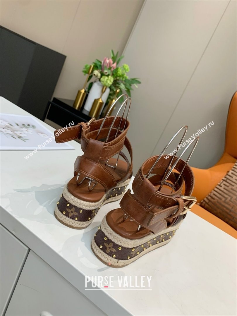 Louis Vuitton Platform Sandals in in Monogram Canvas Leather Brown 2025 (SS-25022014)