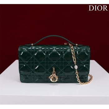 Dior My Dior Mini Bag in Green Patent Cannage Calfskin 0980 2024 (DMZ-24050718)