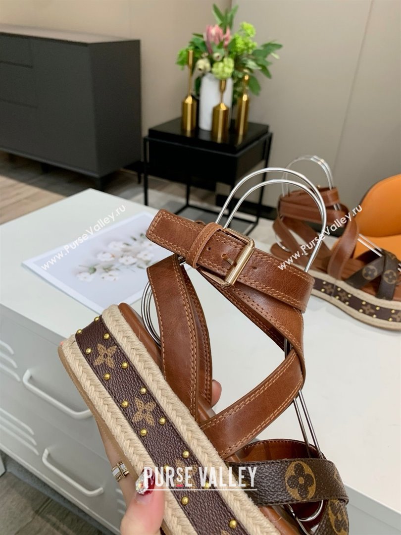 Louis Vuitton Platform Sandals in in Monogram Canvas Leather Brown 2025 (SS-25022014)