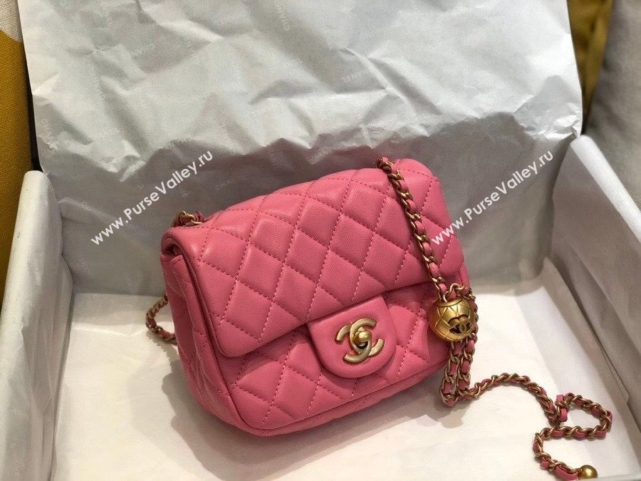 Chanel Lambskin & Gold-Tone Metal Flap Bag AS1786 Pink 2020 TOP (SMJD-20112324)