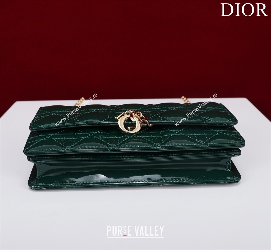 Dior My Dior Mini Bag in Green Patent Cannage Calfskin 0980 2024 (DMZ-24050718)
