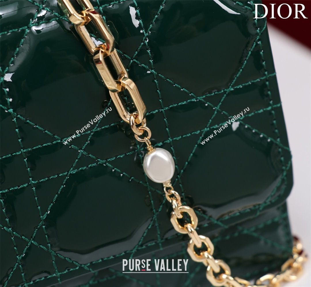 Dior My Dior Mini Bag in Green Patent Cannage Calfskin 0980 2024 (DMZ-24050718)