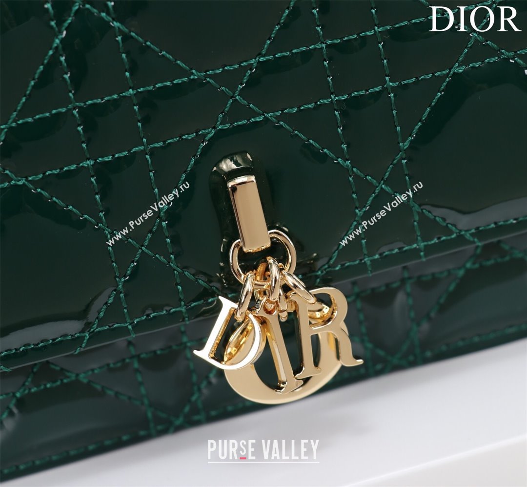 Dior My Dior Mini Bag in Green Patent Cannage Calfskin 0980 2024 (DMZ-24050718)