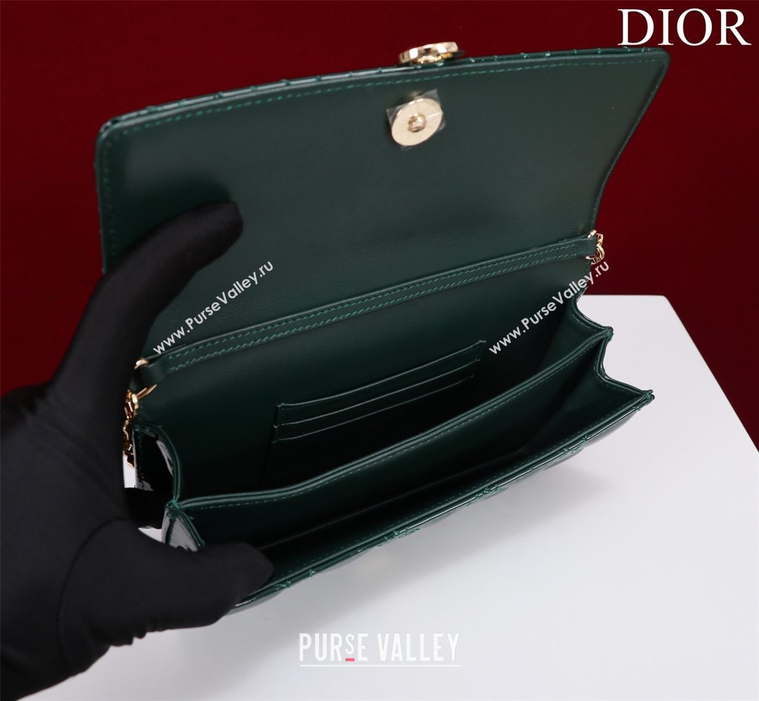 Dior My Dior Mini Bag in Green Patent Cannage Calfskin 0980 2024 (DMZ-24050718)