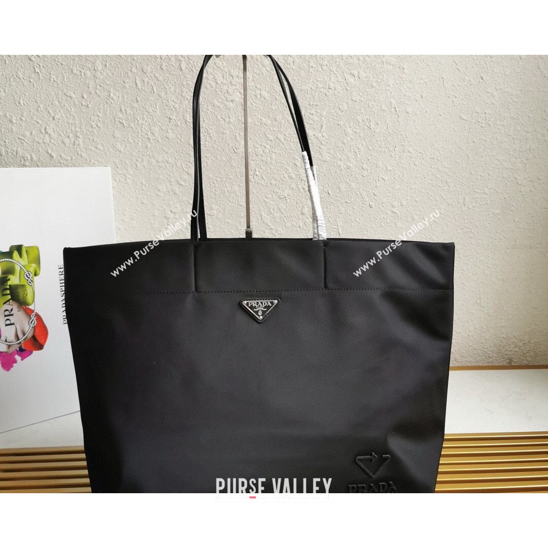 Prada Re-Nylon and Saffiano Leather Tote Bag 1BG107 Black 2021 (YZ-21080437)