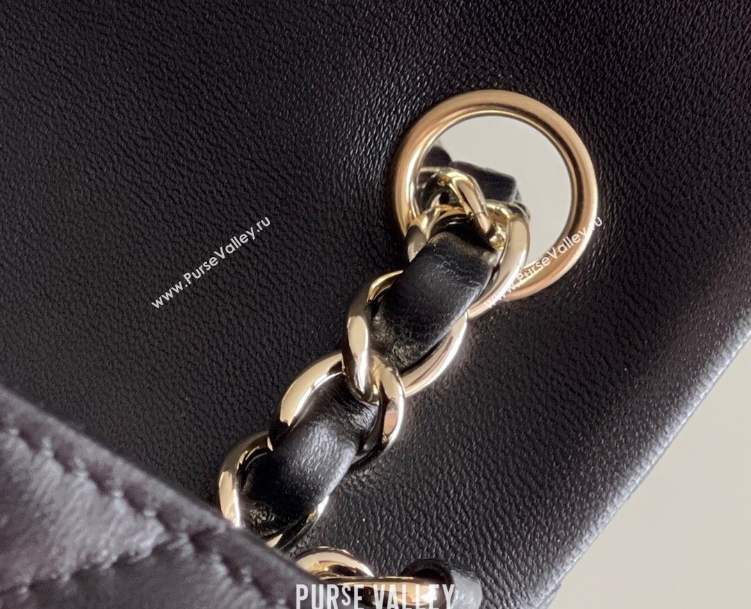 Chanel Quilted Lambskin Mini Classic Flap Bag A01116 Black/Light Gold 2024 Original Quality (MHE-24031408)