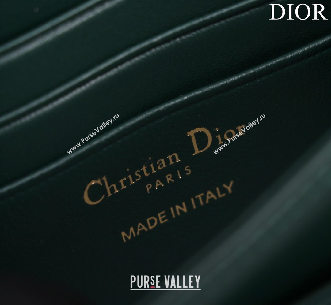 Dior My Dior Mini Bag in Green Patent Cannage Calfskin 0980 2024 (DMZ-24050718)