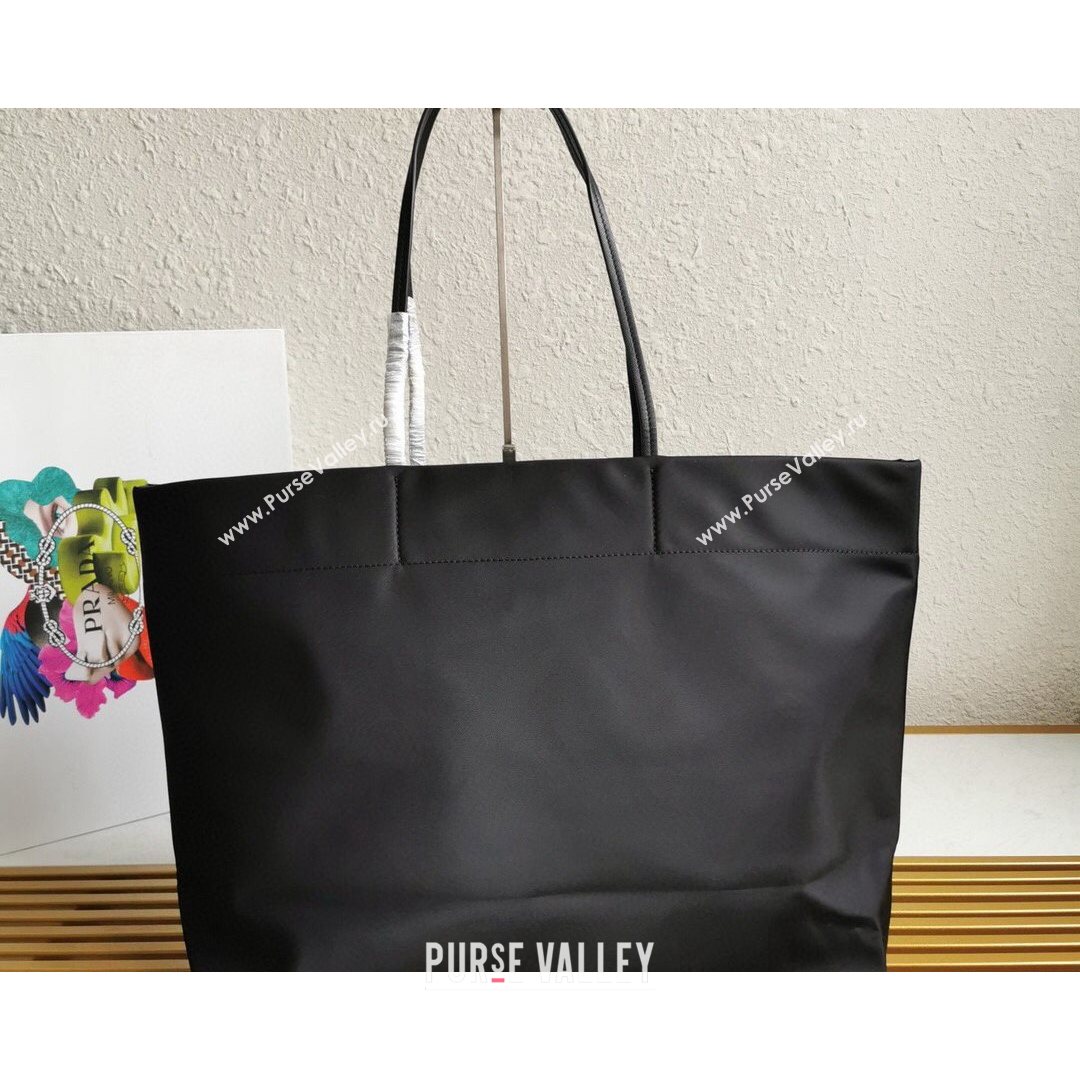 Prada Re-Nylon and Saffiano Leather Tote Bag 1BG107 Black 2021 (YZ-21080437)