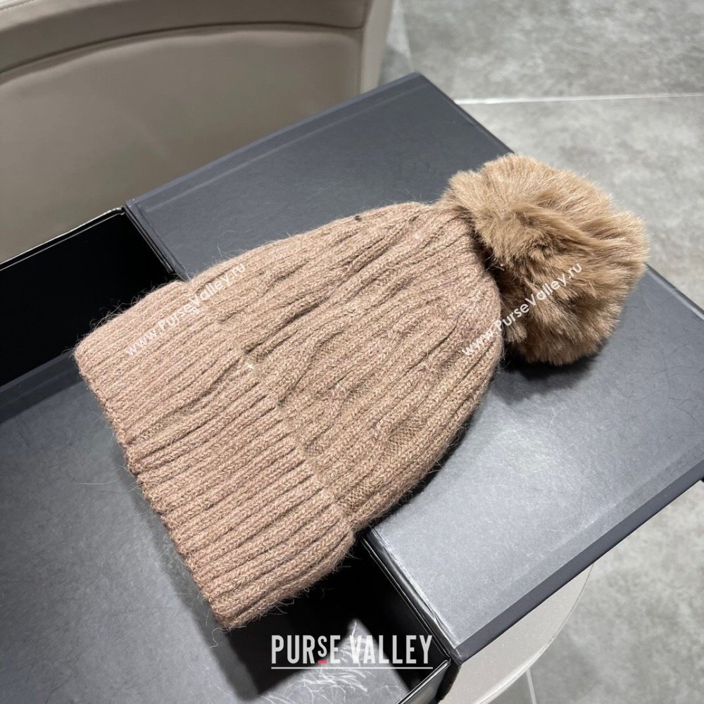 Prada Knit Hat P12803 Light Brown 2023 (A-23112803)