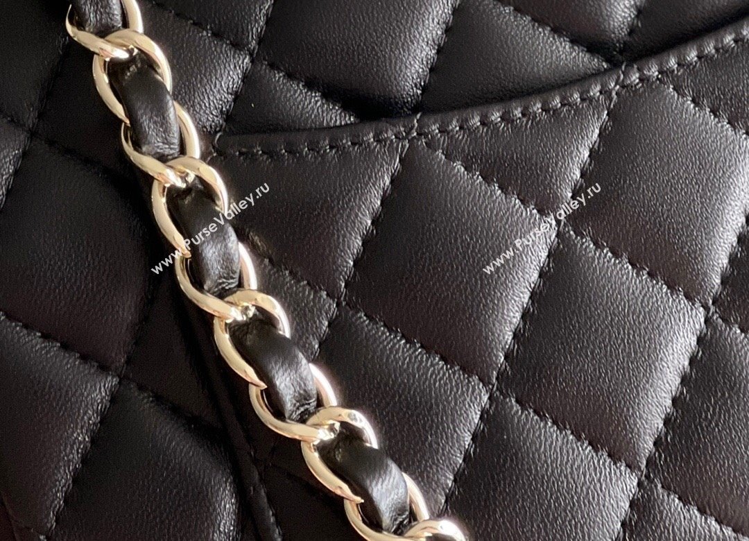 Chanel Quilted Lambskin Mini Classic Flap Bag A01116 Black/Light Gold 2024 Original Quality (MHE-24031408)