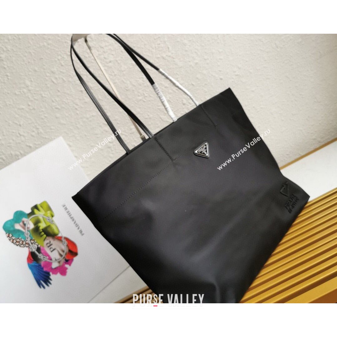 Prada Re-Nylon and Saffiano Leather Tote Bag 1BG107 Black 2021 (YZ-21080437)