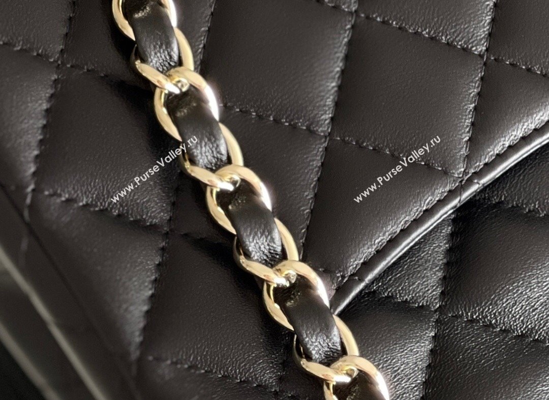 Chanel Quilted Lambskin Mini Classic Flap Bag A01116 Black/Light Gold 2024 Original Quality (MHE-24031408)