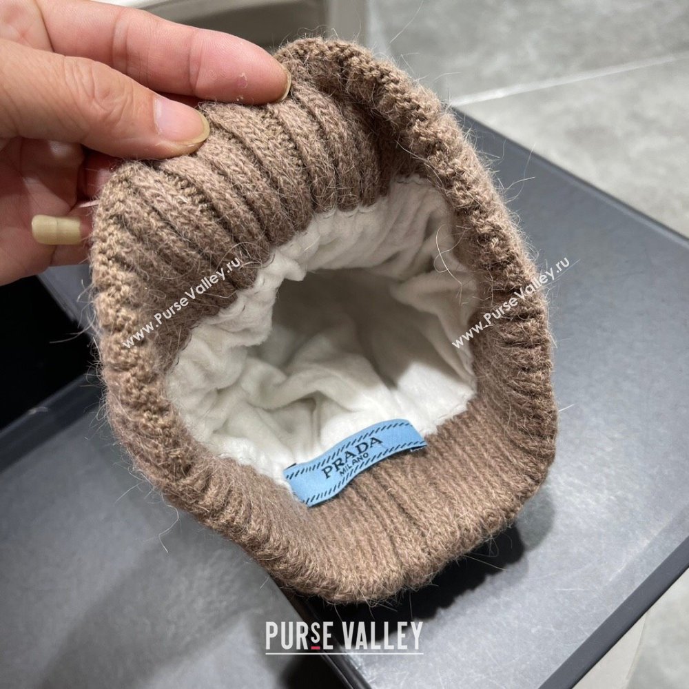 Prada Knit Hat P12803 Light Brown 2023 (A-23112803)