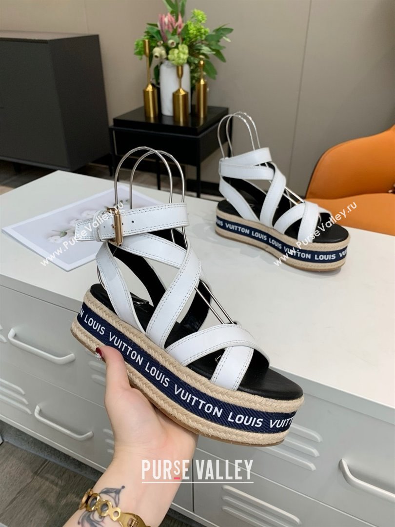 Louis Vuitton Platform Sandals in Calfskin Leather White 2025 (SS-25022016)