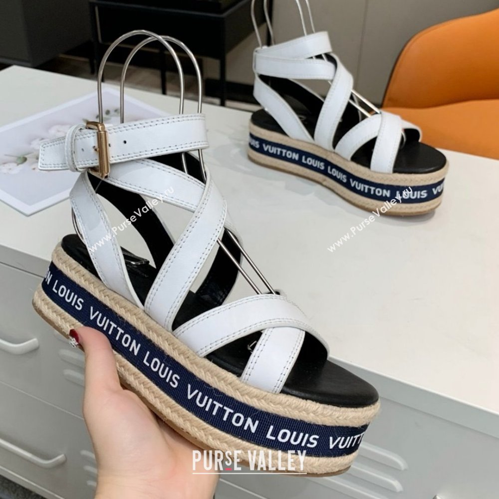 Louis Vuitton Platform Sandals in Calfskin Leather White 2025 (SS-25022016)
