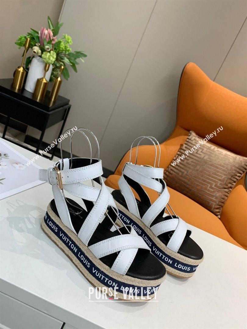 Louis Vuitton Platform Sandals in Calfskin Leather White 2025 (SS-25022016)