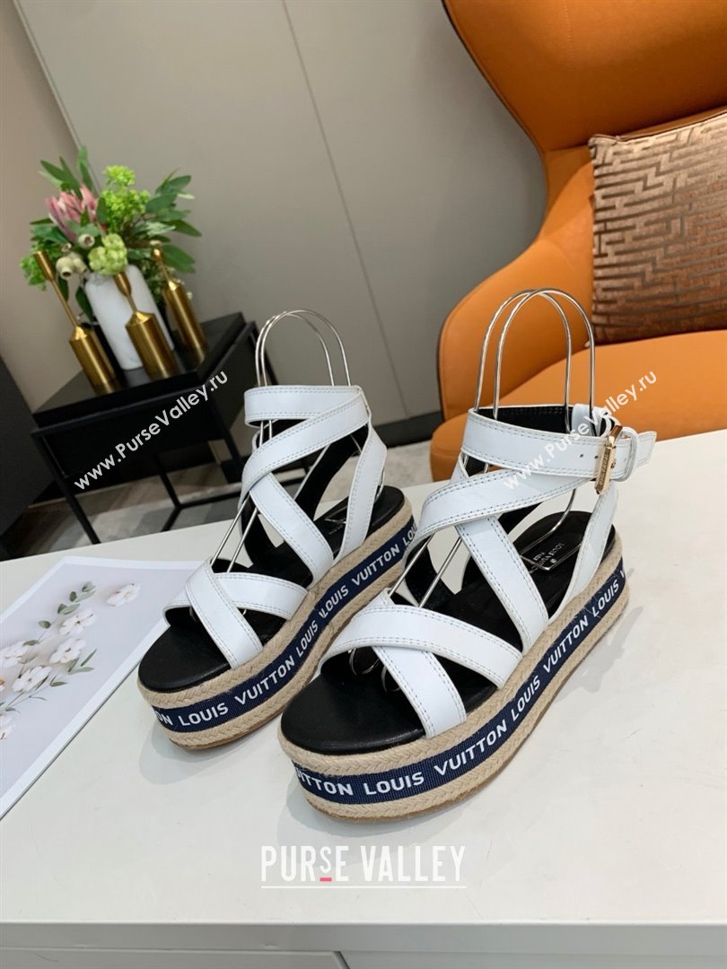 Louis Vuitton Platform Sandals in Calfskin Leather White 2025 (SS-25022016)