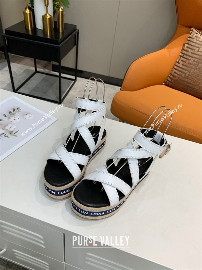 Louis Vuitton Platform Sandals in Calfskin Leather White 2025 (SS-25022016)
