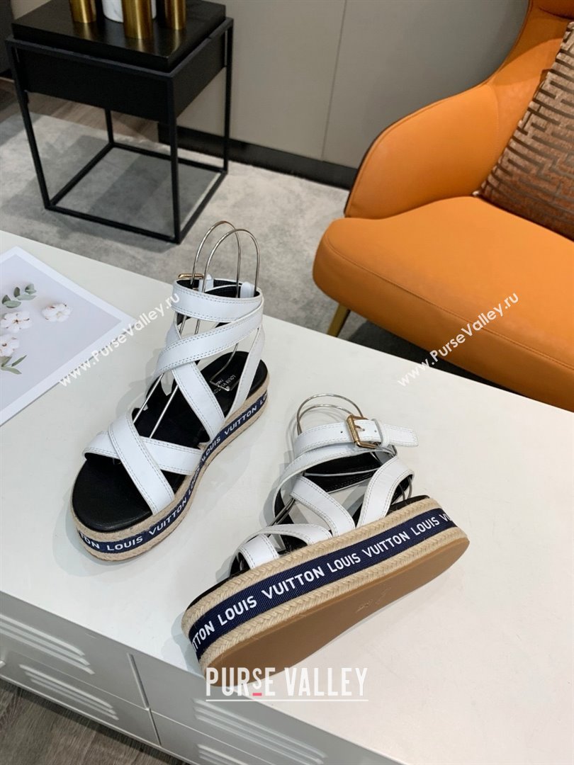 Louis Vuitton Platform Sandals in Calfskin Leather White 2025 (SS-25022016)