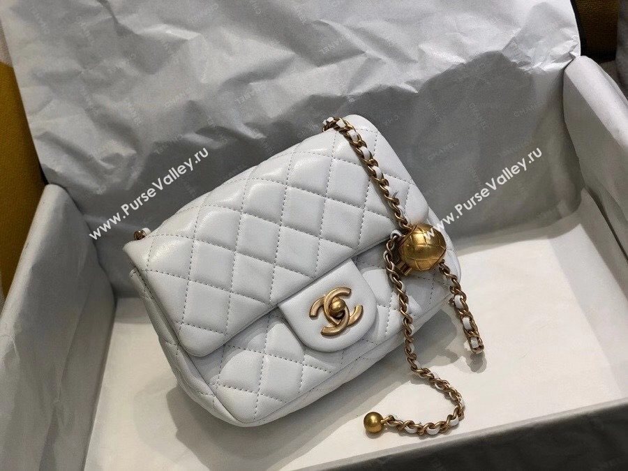 Chanel Lambskin & Gold-Tone Metal Flap Bag AS1786 White 2020 TOP (SMJD-20112326)