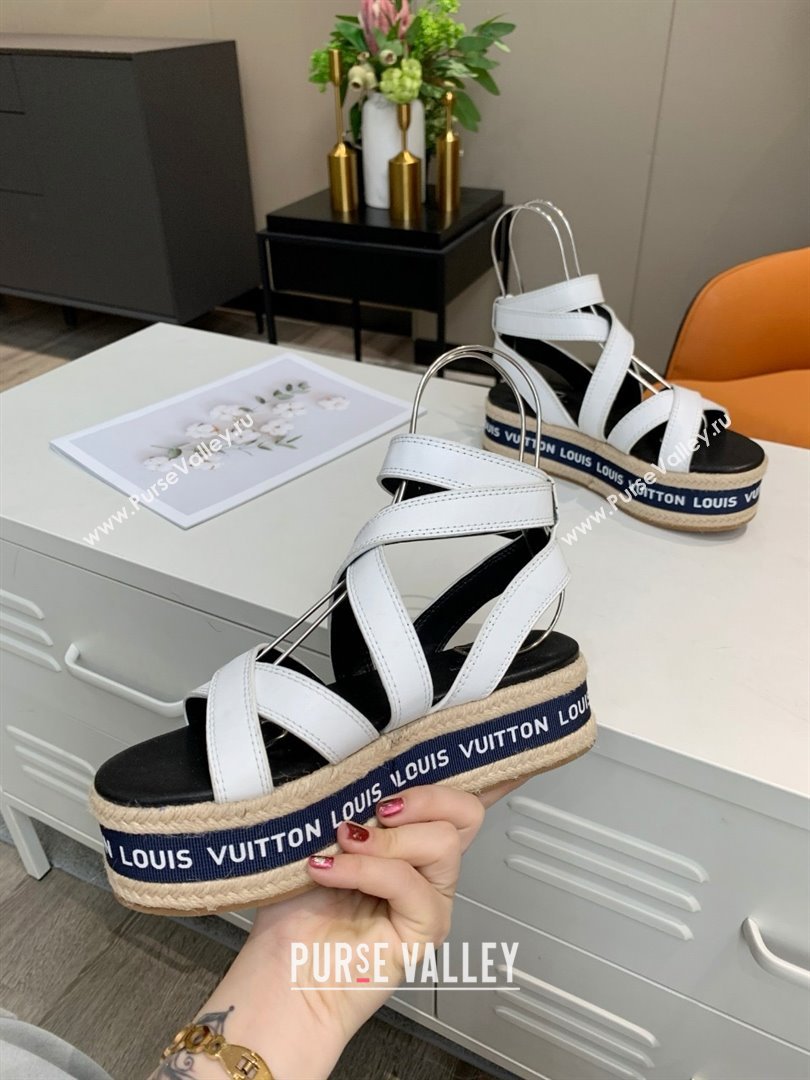 Louis Vuitton Platform Sandals in Calfskin Leather White 2025 (SS-25022016)