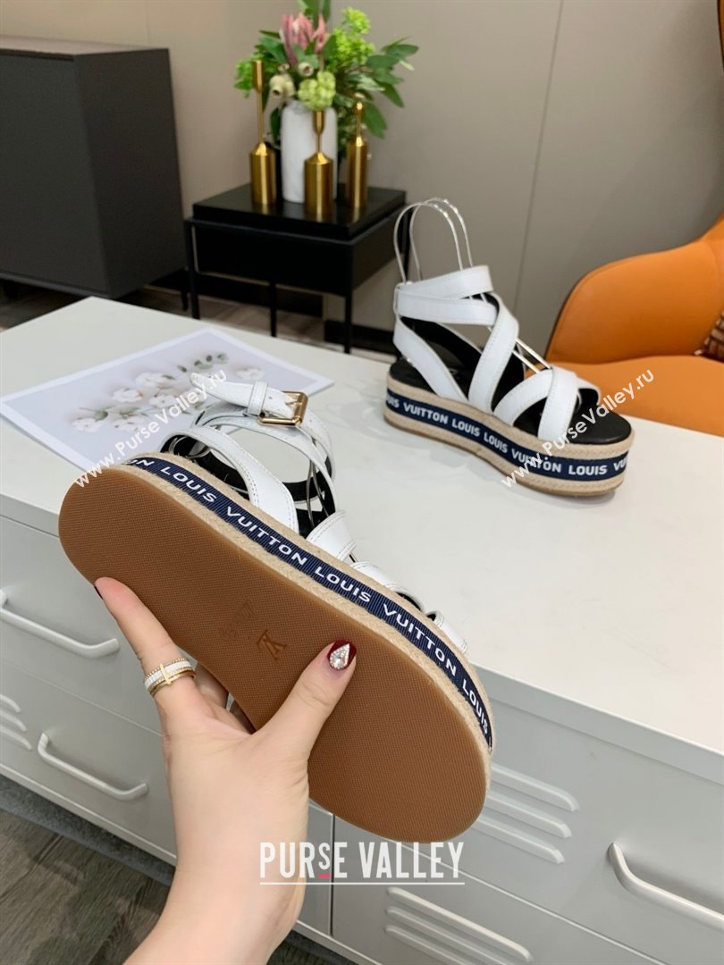 Louis Vuitton Platform Sandals in Calfskin Leather White 2025 (SS-25022016)