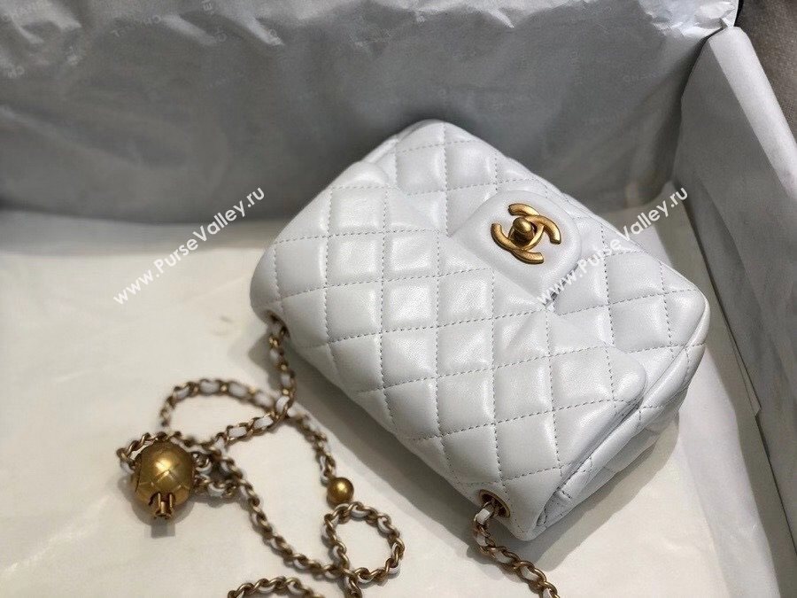 Chanel Lambskin & Gold-Tone Metal Flap Bag AS1786 White 2020 TOP (SMJD-20112326)