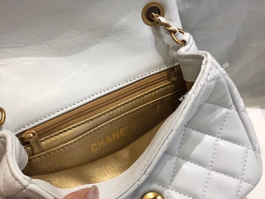 Chanel Lambskin & Gold-Tone Metal Flap Bag AS1786 White 2020 TOP (SMJD-20112326)