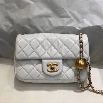 Chanel Lambskin & Gold-Tone Metal Flap Bag AS1787 White 2020 TOP (SMJD-20112333)