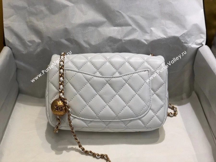 Chanel Lambskin & Gold-Tone Metal Flap Bag AS1787 White 2020 TOP (SMJD-20112333)