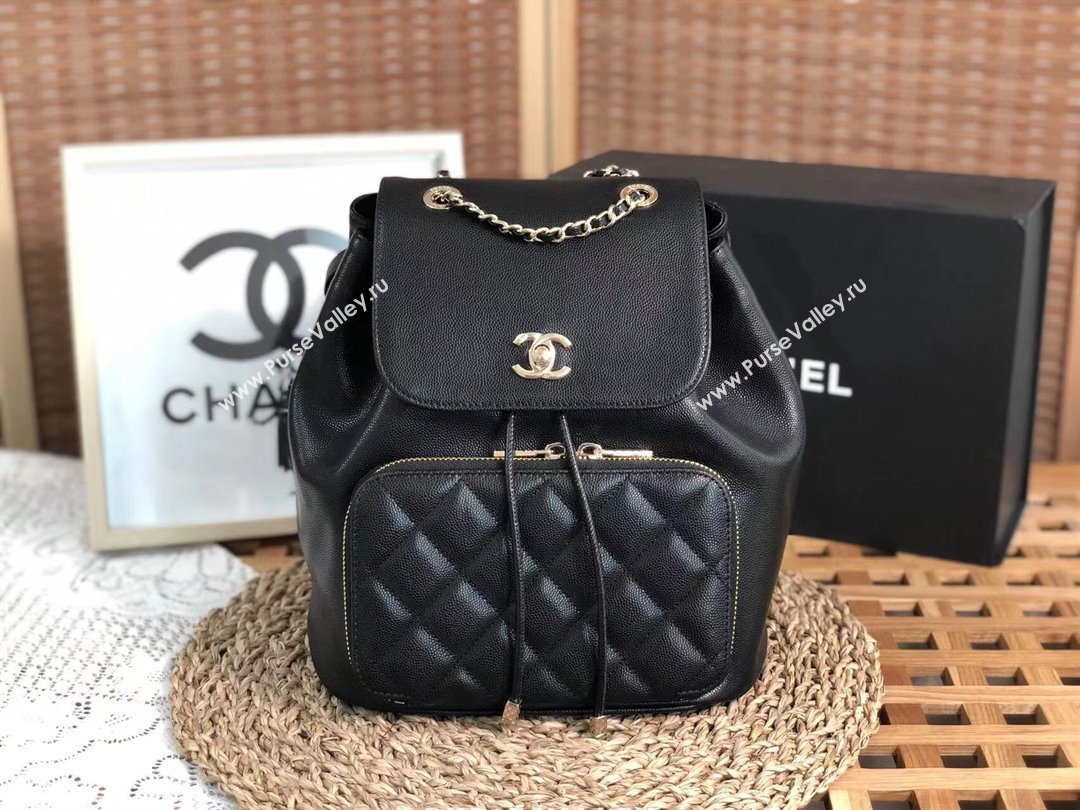 Chanel Grained Calfskin Backpack A3531 Black 2023 Top (SM-23112805)