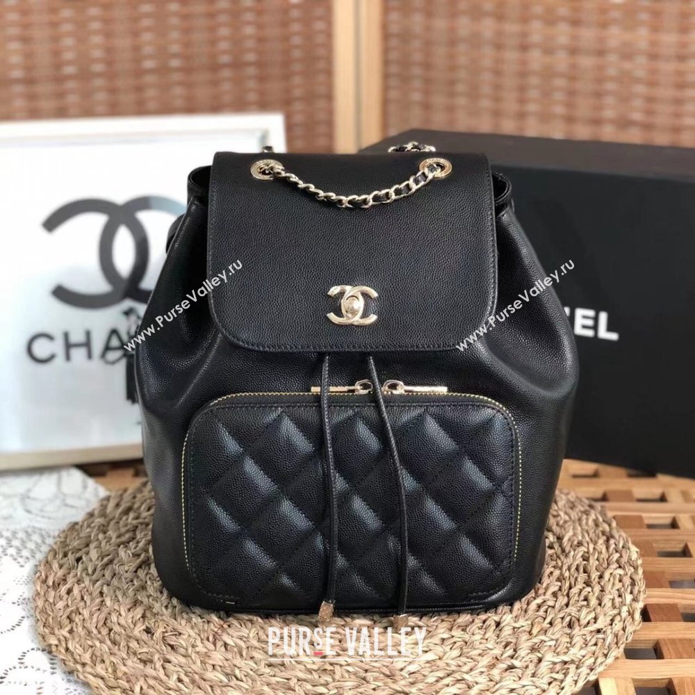 Chanel Grained Calfskin Backpack A3531 Black 2023 Top (SM-23112805)