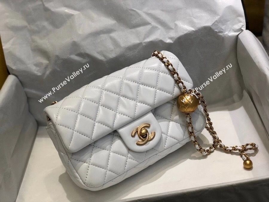 Chanel Lambskin & Gold-Tone Metal Flap Bag AS1787 White 2020 TOP (SMJD-20112333)