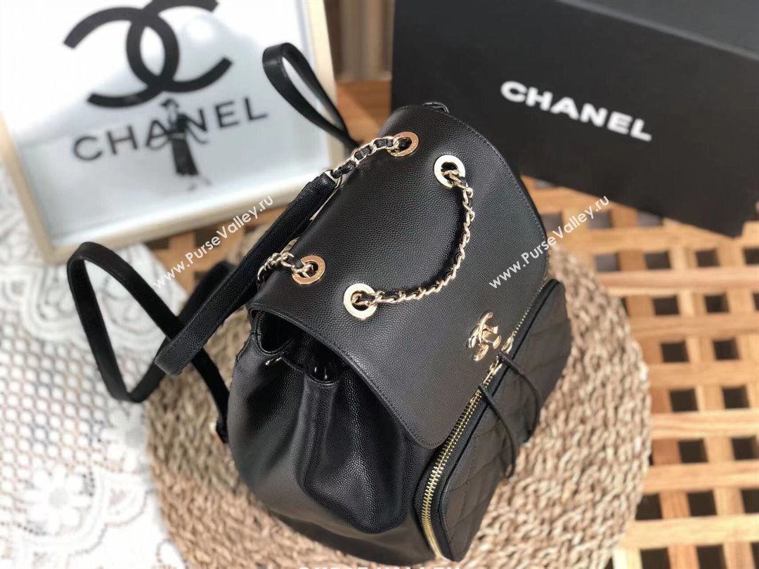 Chanel Grained Calfskin Backpack A3531 Black 2023 Top (SM-23112805)