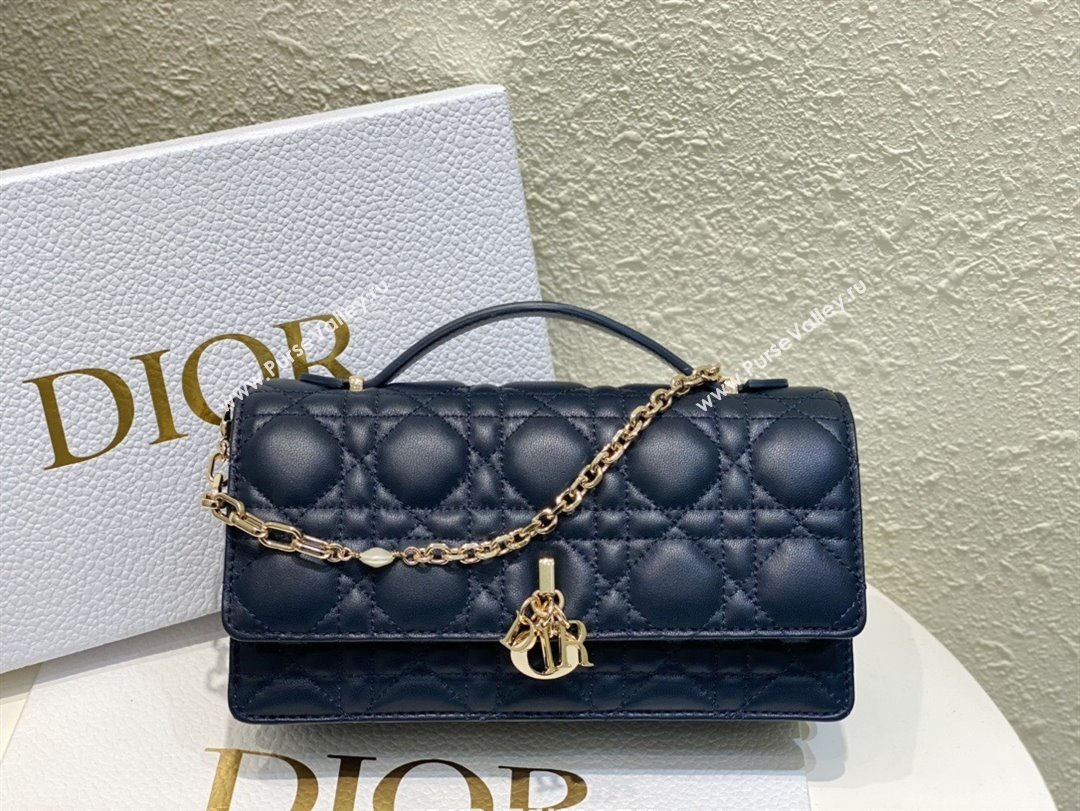 Dior My Dior Mini Bag in Navy Blue Cannage Lambskin 0980 2024 (DMZ-24050721)