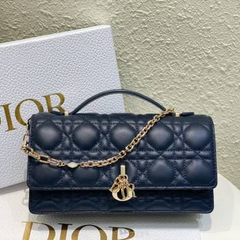 Dior My Dior Mini Bag in Navy Blue Cannage Lambskin 0980 2024 (DMZ-24050721)