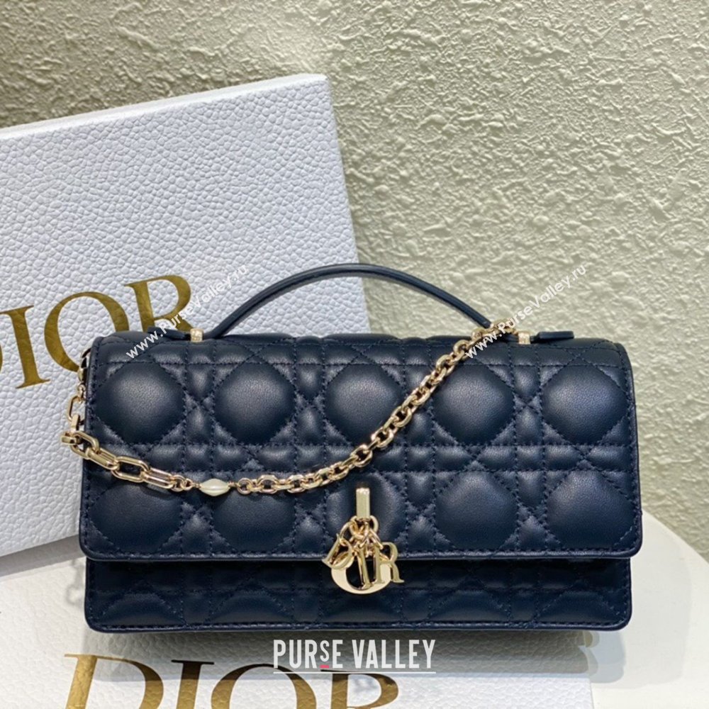 Dior My Dior Mini Bag in Navy Blue Cannage Lambskin 0980 2024 (DMZ-24050721)