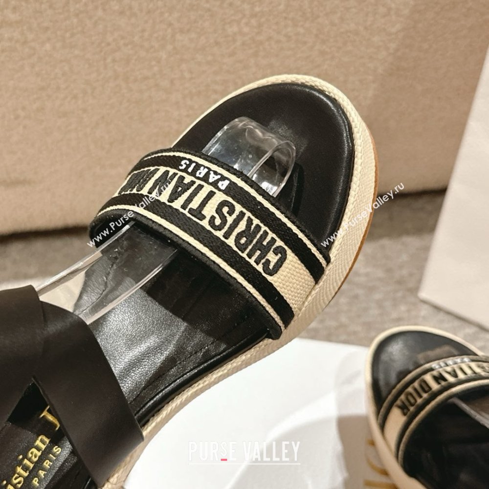 Dior Dway Heeled Sandals 7cm D22002 Black 2025 (MD-25022002)