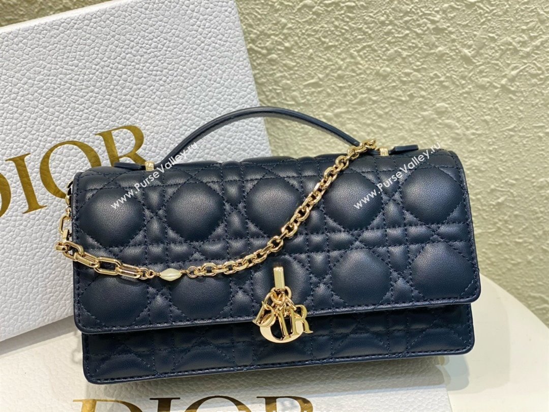 Dior My Dior Mini Bag in Navy Blue Cannage Lambskin 0980 2024 (DMZ-24050721)