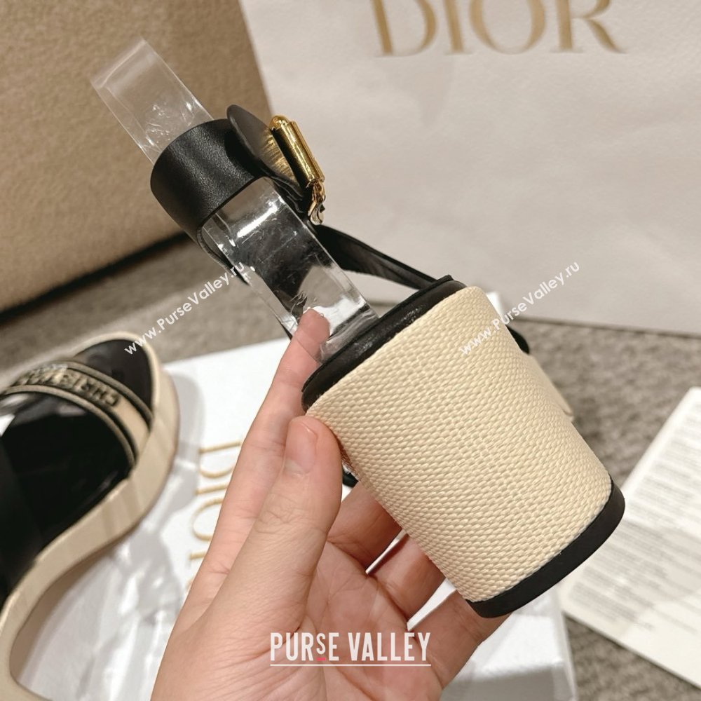 Dior Dway Heeled Sandals 7cm D22002 Black 2025 (MD-25022002)
