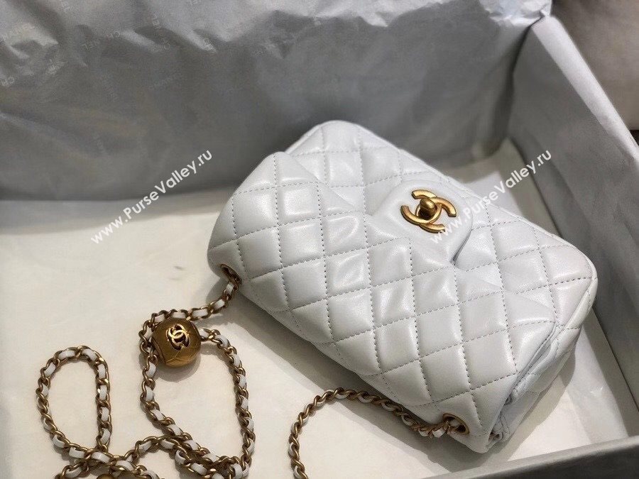 Chanel Lambskin & Gold-Tone Metal Flap Bag AS1787 White 2020 TOP (SMJD-20112333)