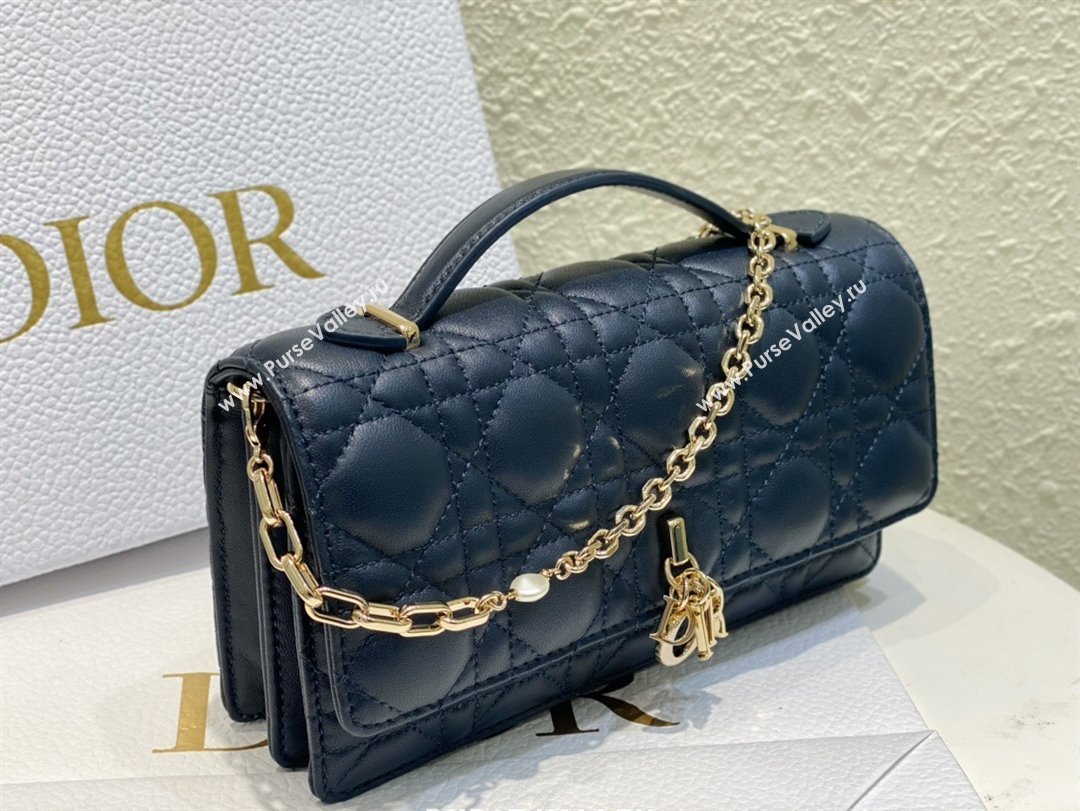 Dior My Dior Mini Bag in Navy Blue Cannage Lambskin 0980 2024 (DMZ-24050721)