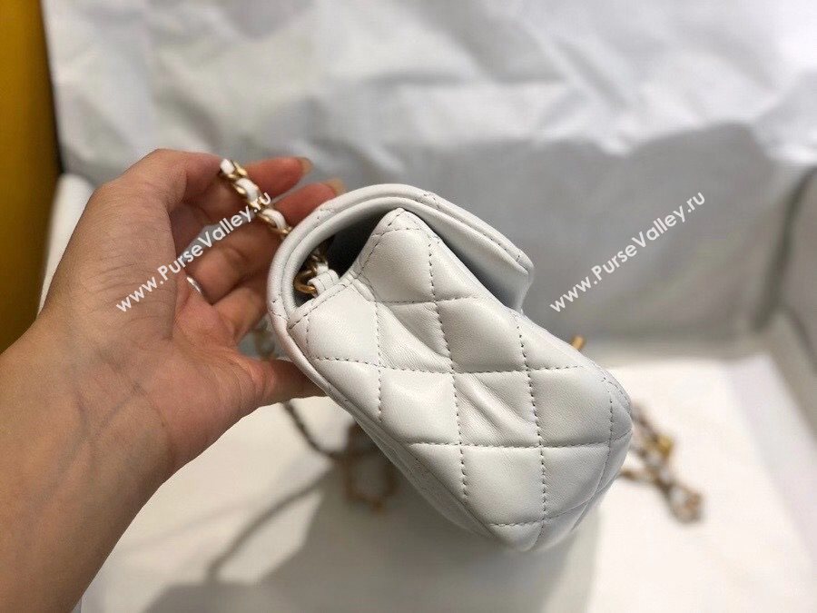 Chanel Lambskin & Gold-Tone Metal Flap Bag AS1787 White 2020 TOP (SMJD-20112333)