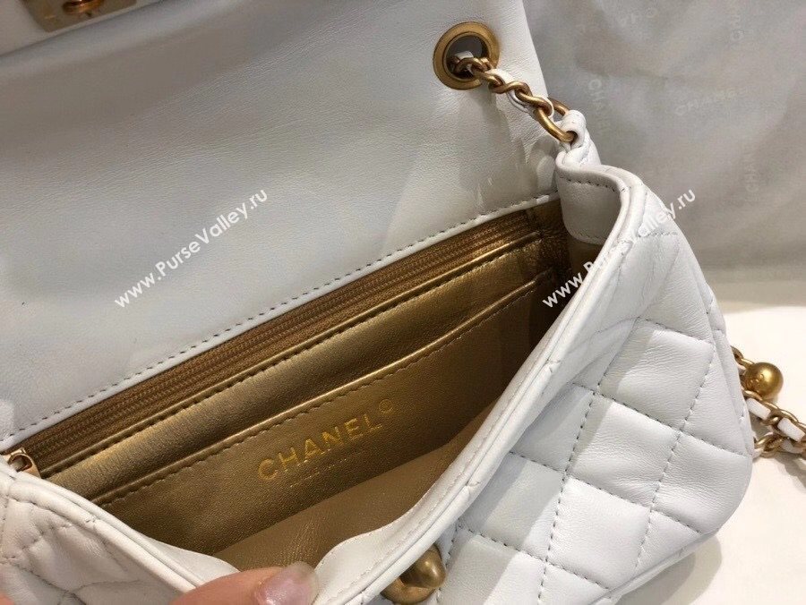 Chanel Lambskin & Gold-Tone Metal Flap Bag AS1787 White 2020 TOP (SMJD-20112333)