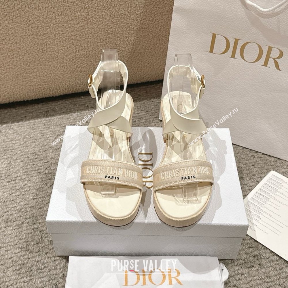Dior Dway Heeled Sandals 7cm D22002 Beige 2025 (MD-25022010)