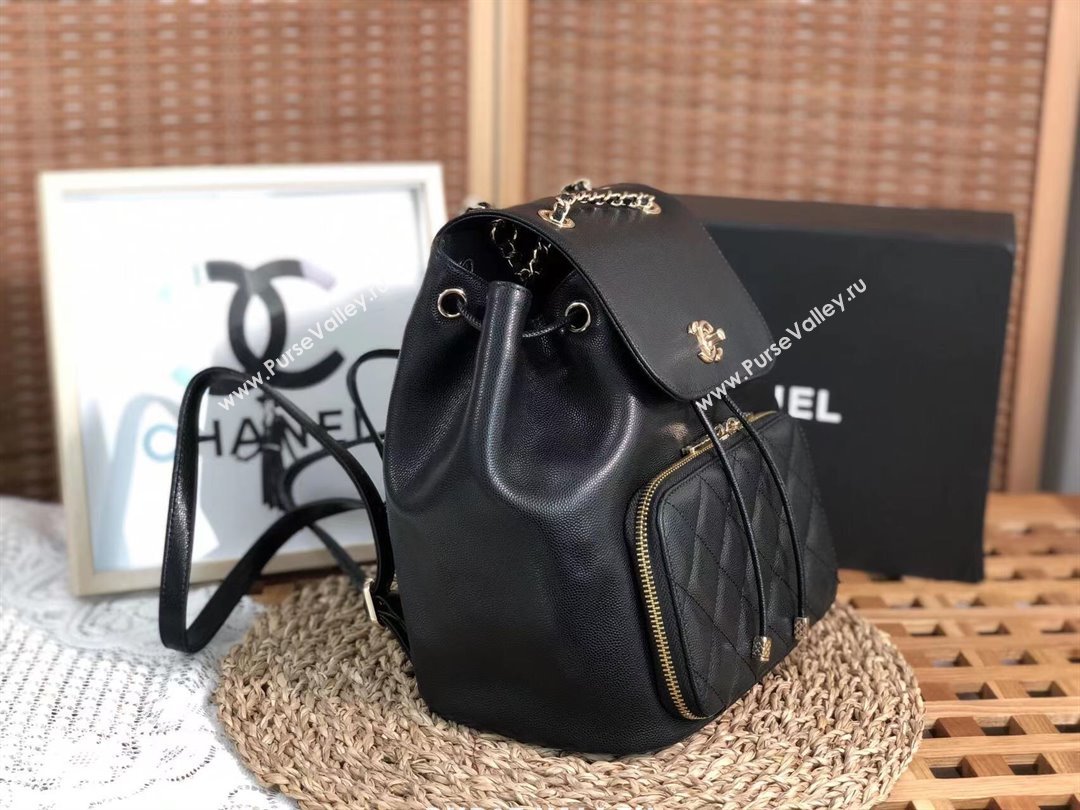 Chanel Grained Calfskin Backpack A3531 Black 2023 Top (SM-23112805)