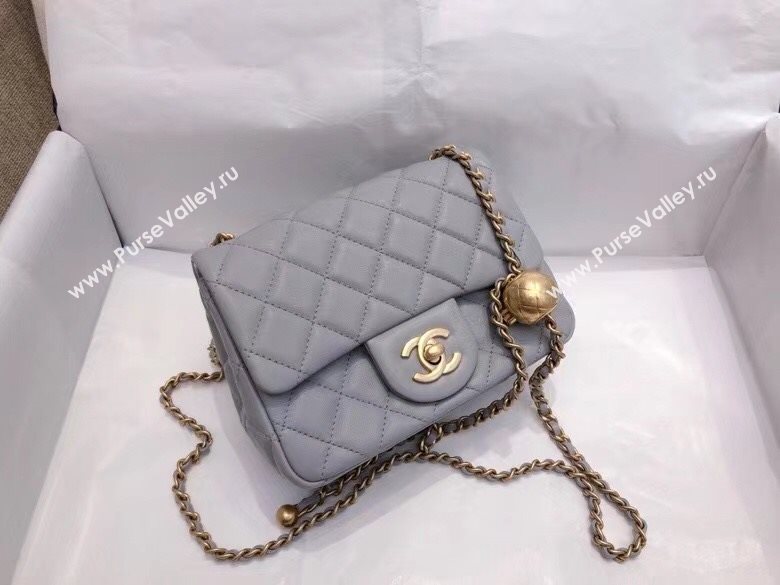 Chanel Lambskin & Gold-Tone Metal Flap Bag AS1786 Gray 2020 TOP (SMJD-20112327)