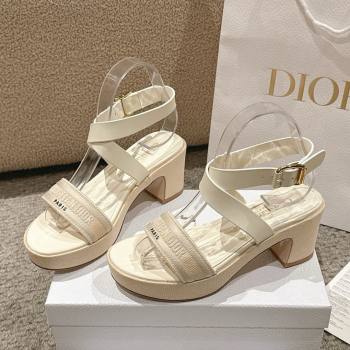Dior Dway Heeled Sandals 7cm D22002 Beige 2025 (MD-25022010)