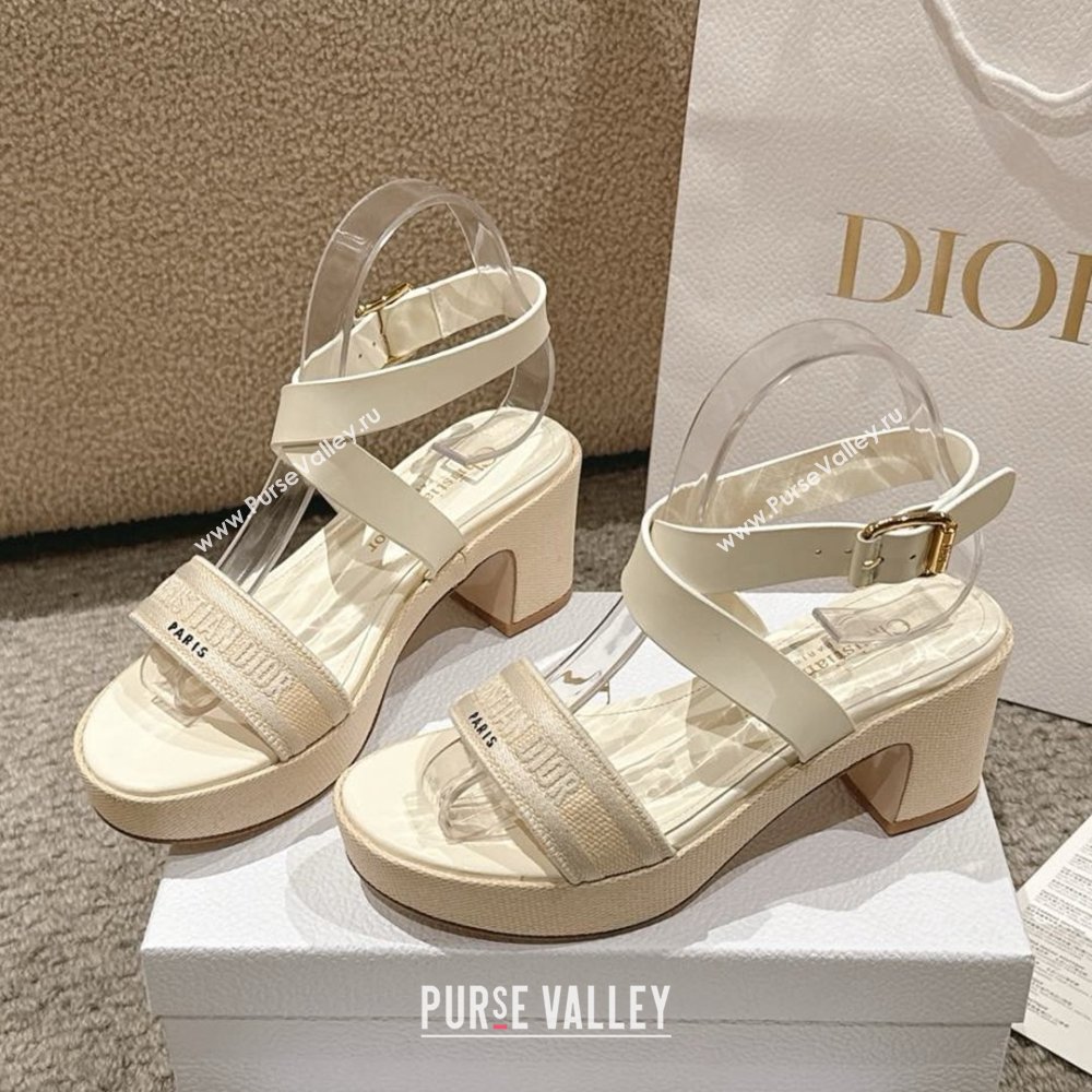 Dior Dway Heeled Sandals 7cm D22002 Beige 2025 (MD-25022010)